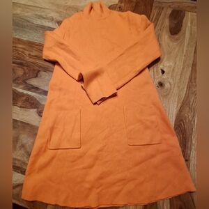 Zara Orange Long Sleeve Turtle Neck Dress